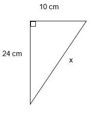 Tentukan nilai x pada segitiga siku-siku berikut