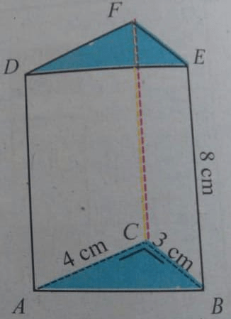 Disamping merupakan prisma tegak segitiga siku-sik...