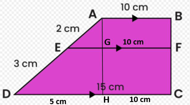 Perhatikan gambar! panjang EF adalah.