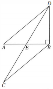 Pada gambar berikut, panjang AE = EB dan ED = EC.