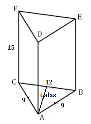 Jika sebuah prisma alasnya berbentuk segitiga dengan panjang alas 6 cm dan tinggi segitiganya 8 cm sedangkan tinggi prisma tersebut 13 cm maka hitunglah volume prisma itu