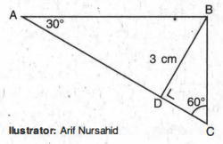 Perhatikan gambar berikut! Panjang sisi AC a...