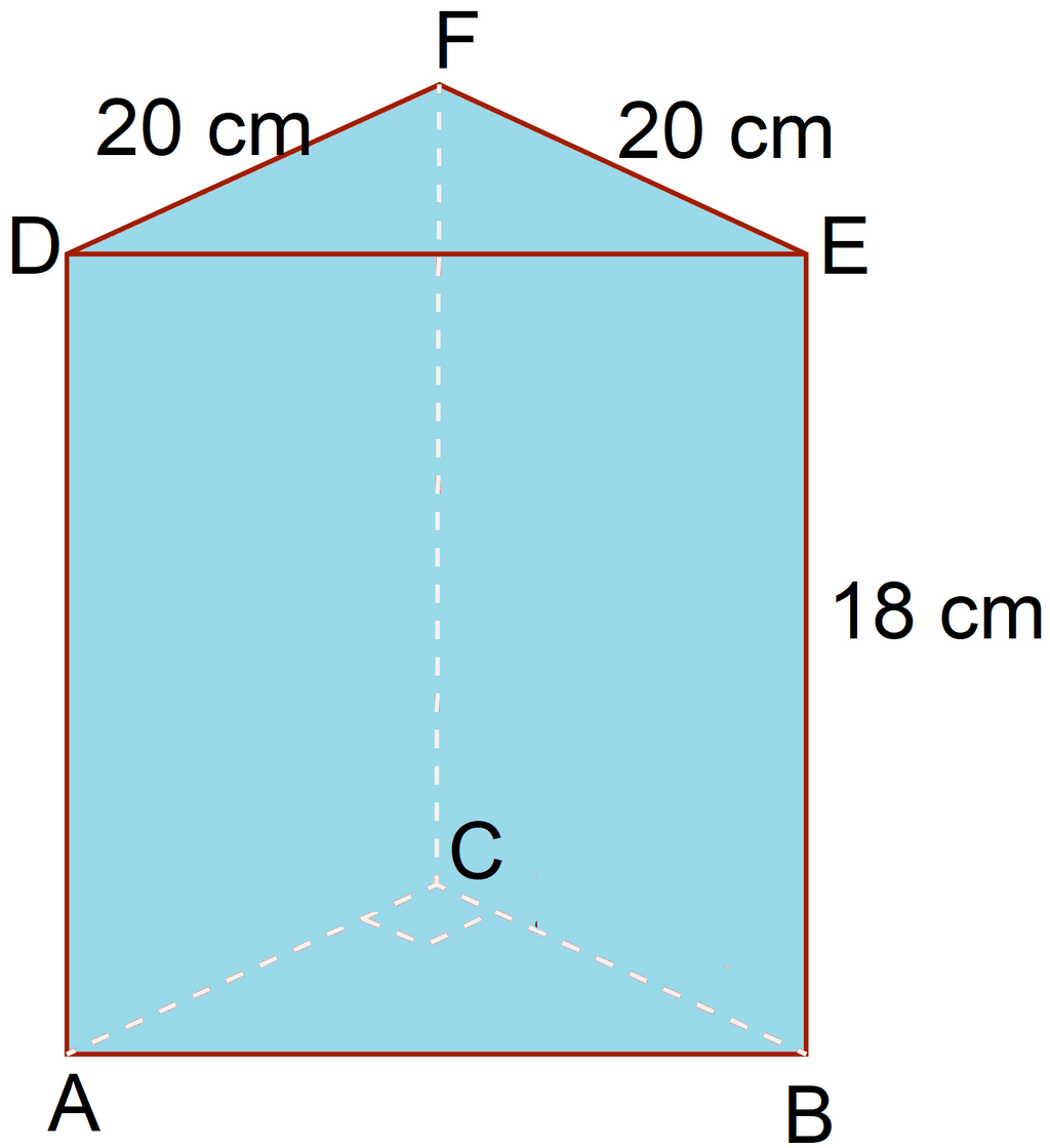 Alas sebuah prisma berbentuk segitiga siku-siku dengan panjang 12 cm 16 cm dan 20 cm jika tinggi prisma 30 cm hitunglah volume prisma tersebut