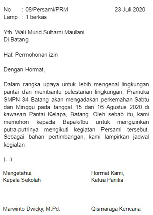 Surat Yang Dikirim Oleh Suatu Instansi Atau Lembaga Kepada Perseorangan