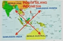 secara geografis, indonesia terletak di antara dua benua dan dua samudera, yaitu
