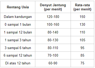 Denyut Nadi Anak Anak Yang Normal Berada Dalam Kis